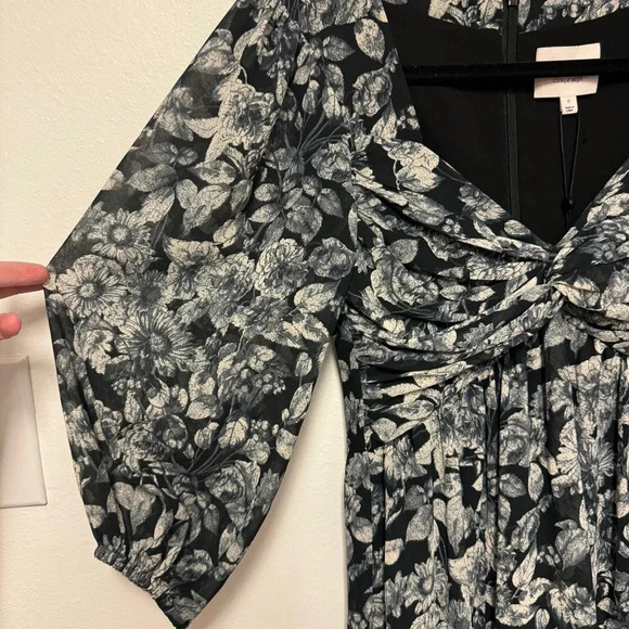 NWOT $395 Cinq a Sept Harlie Twisted Floral Tiered Mini Balloon Sleeve Dress - Picture 9 of 12